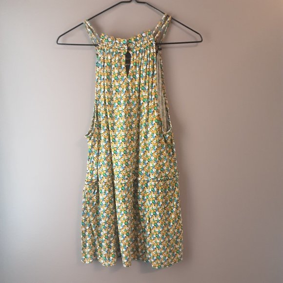 LOFT Green White Yellow Floral Flowy Boho Halter Cami Tank Top, New! Small - Picture 7 of 13